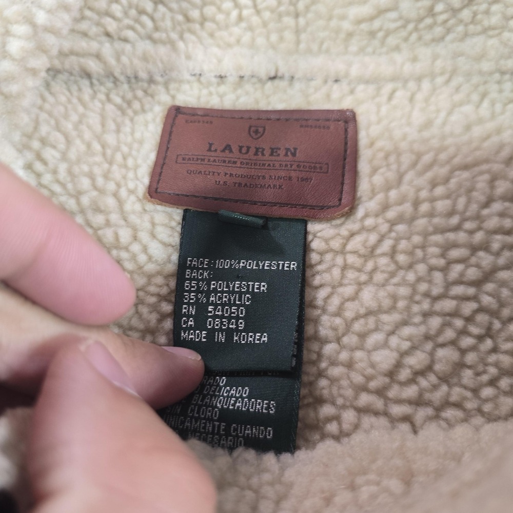 Lauren Ralph Lauren Coat Womens 3X Brown Faux Suede Sherpa Lined Button Front - Picture 7 of 15